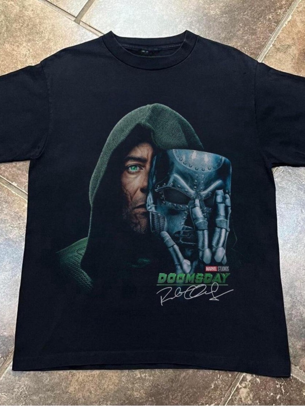 Doctor Doom Doomsday Mask Black Graphic Tee